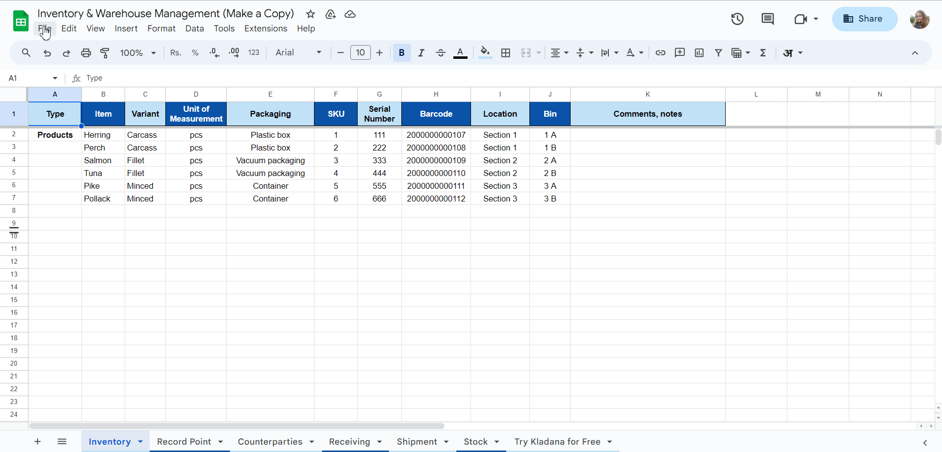 Free Excel Inventory Management Template With A Step By Step Guide 7186