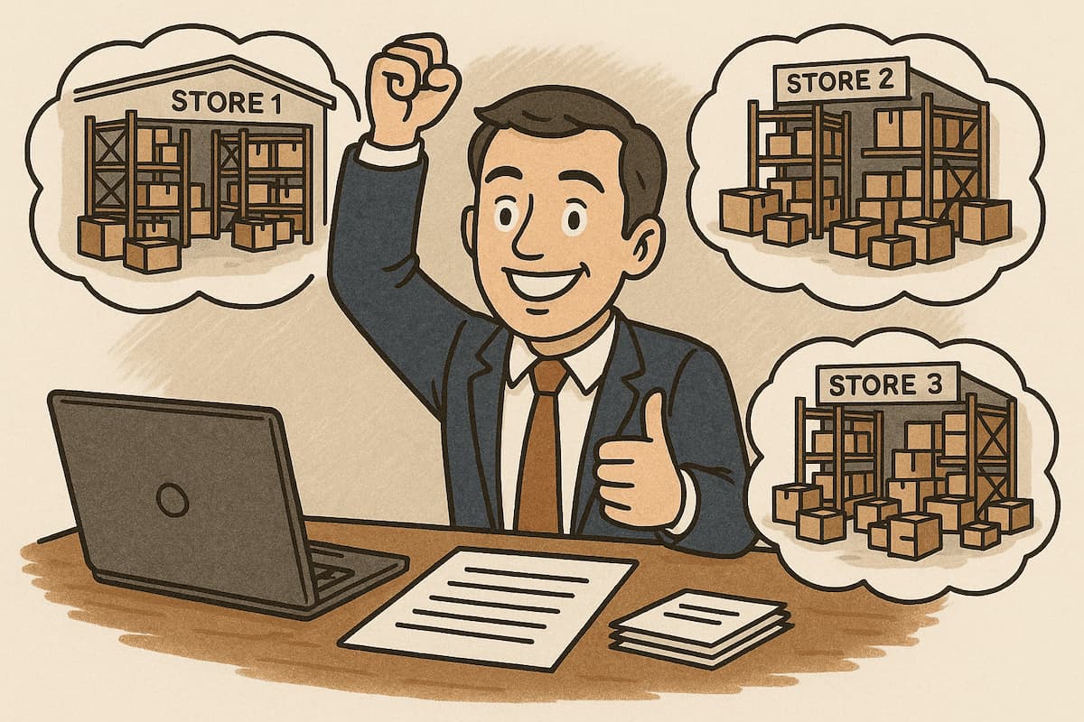 Mr. Freeman Succeeded in Multi-Store Inventory Management Systems A picture showing a successful business owner who introduced multi location warehouse management solution